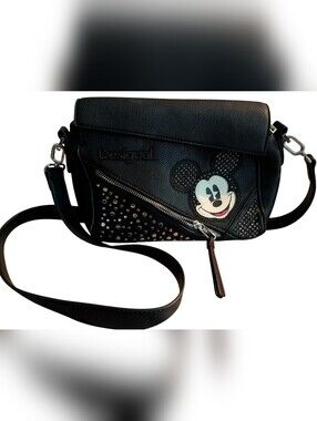 Desigual x Disney Mickey Mouse Black Studded Crossbody Bag